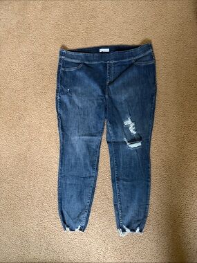 Lane Bryant Dark Blue Distressed Jeggings